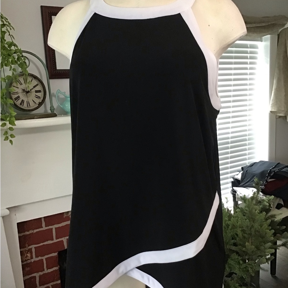 Black and White Sleeveless Halter Top